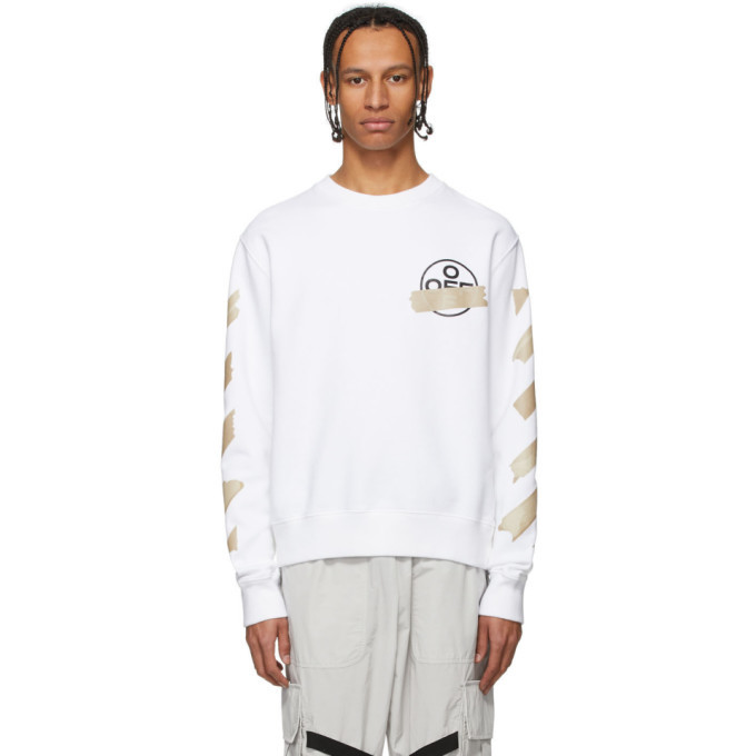 Off-White White Tape Arrows Slim Crewneck Off-White