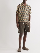 Karu Research - Camp-Collar Panelled Printed Linen Shirt - Neutrals