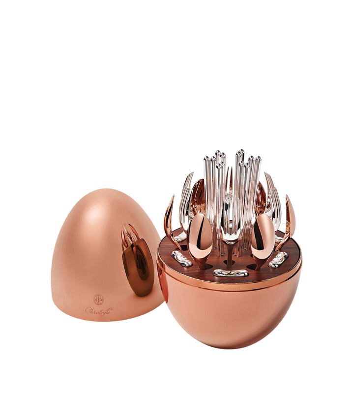 Photo: Christofle Mood Asia Precious rose and silver-plated 24-piece cutlery set