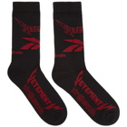 Vetements Black and Red Reebok Edition Metal Socks