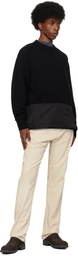 UNDERCOVER Black Paneled Knit Sweater