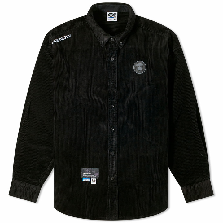 Photo: Men's AAPE Now Cord Loose Fit Shirt in Black