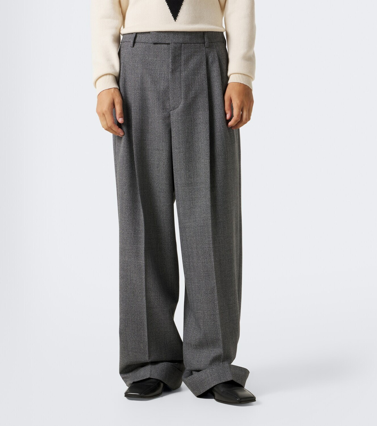 Valentino Herringbone wide-leg pants