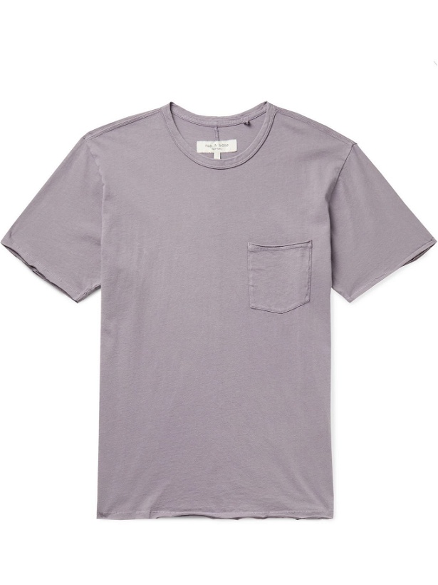 Photo: RAG & BONE - Miles Organic Cotton-Jersey T-Shirt - Purple