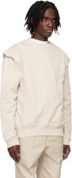 HELIOT EMIL Beige Outline Logo Sweatshirt