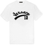 Versace - Logo-Embroidered Cotton-Jersey T-Shirt - White