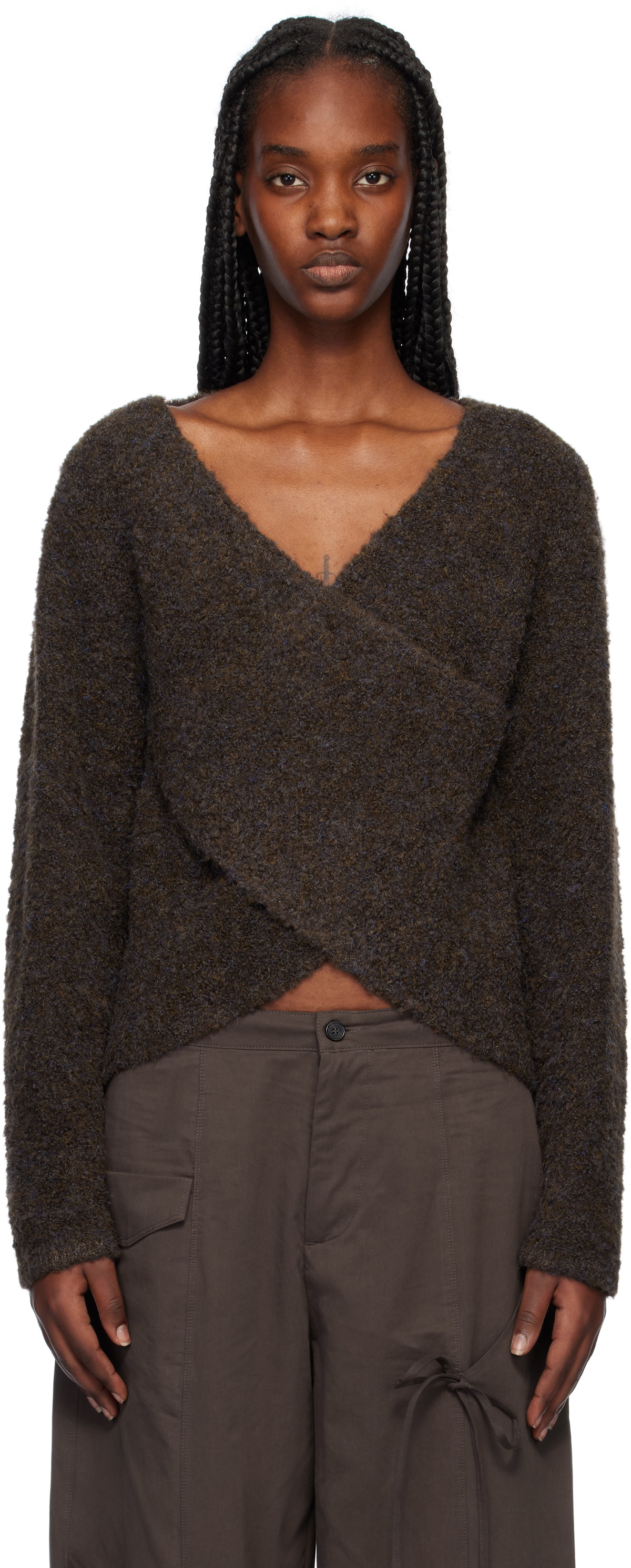 Deiji Studios Brown Crossover Sweater