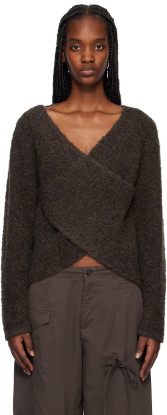 Photo: Deiji Studios Brown Crossover Sweater