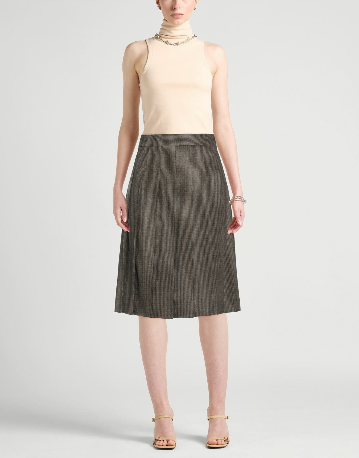 Le 17 Septembre Womens Midi skirt in Chocolate brown