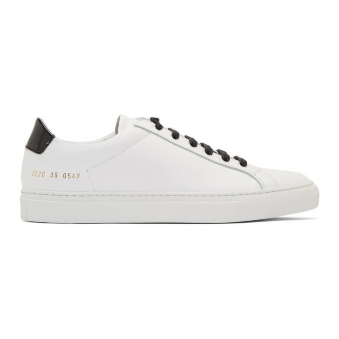 Photo: Common Projects White and Black Retro Low Glossy Sneakers