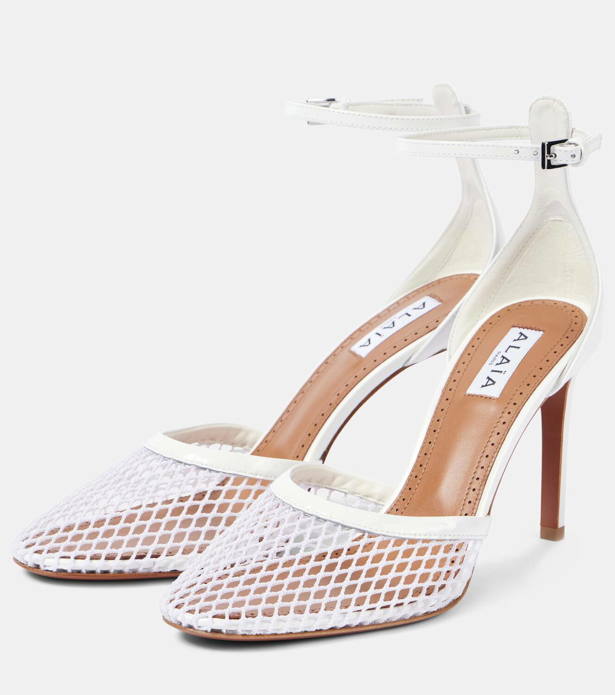 Alaïa Leather-trimmed mesh pumps ALAÏA