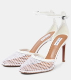 Alaïa Leather-trimmed mesh pumps