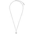 Saint Laurent Silver Heart In Flames Necklace