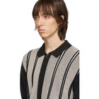 Beams Plus Black and Beige Zip Knit Polo