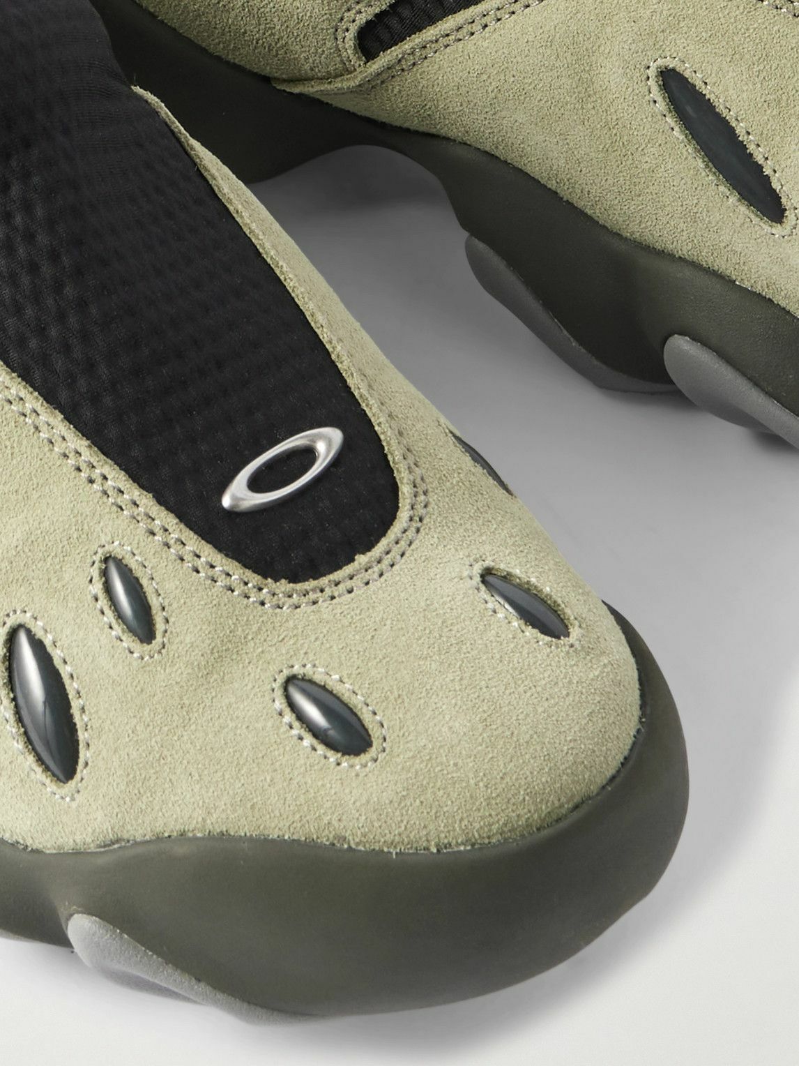 Oakley Factory - Orbital Flesh Mesh-Trimmed Suede Sneakers - Neutrals