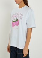 Ganni Printed Cotton T-shirt White