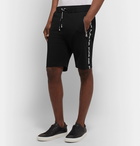 Balmain - Slim-Fit Logo-Jacquard Loopback Cotton-Jersey Shorts - Black