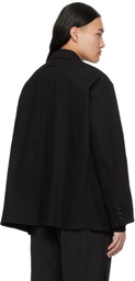 lesugiatelier Black Cotton Twill Blazer