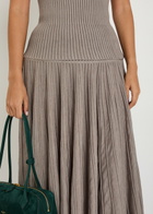 Alaïa Crinoline Ribbed Structured Wool-blend Midi Skirt Grey