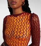 Etro Open-knit sweater and printed crop top set
