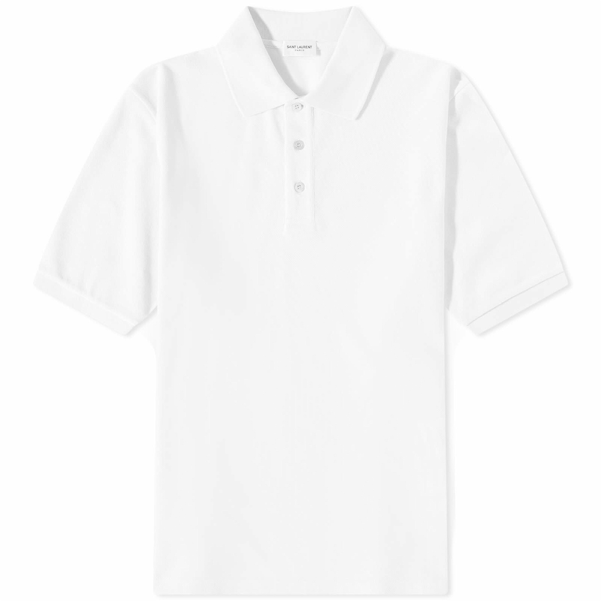 Saint Laurent Men's YSL Polo Shirt in White Saint Laurent