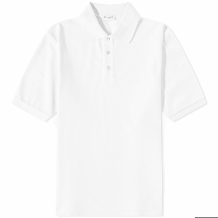 Photo: Saint Laurent Men's YSL Polo Shirt in White