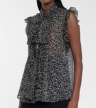 Costarellos Justina leopard-print chiffon top