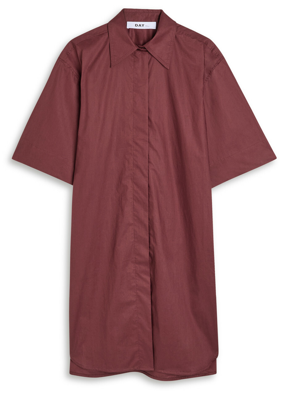 Day Birger ET Mikkelsen Stanton Cotton Mini Shirt Dress Burgundy