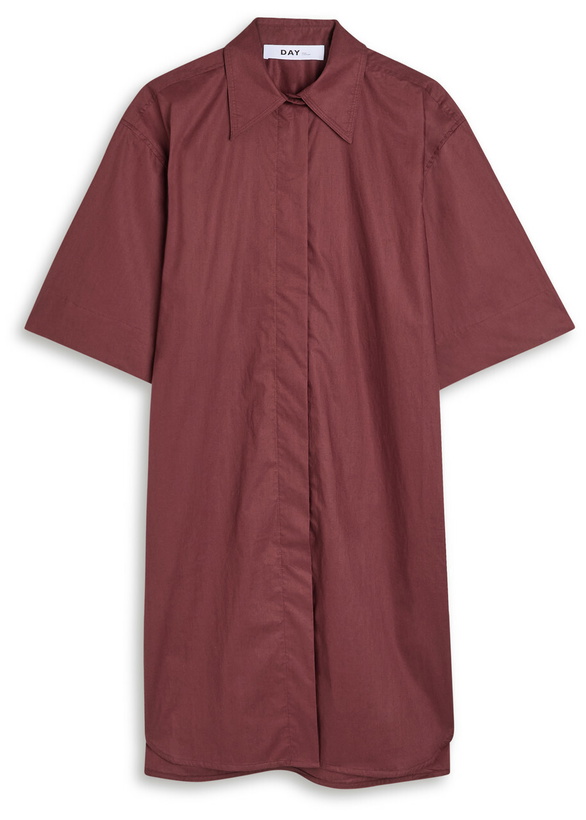 Photo: Day Birger ET Mikkelsen Stanton Cotton Mini Shirt Dress Burgundy