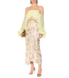 Halpern Floral cotton-voile wrap skirt