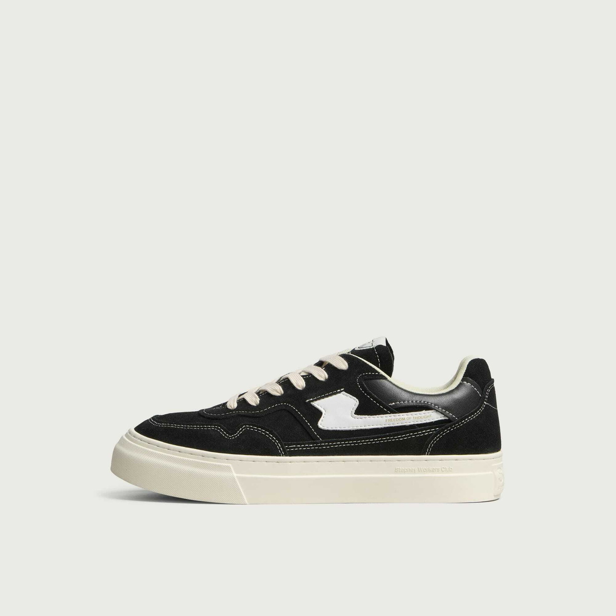 Stepney Workers Club Men's Pearl II S-Strike Suede Sneaker in Black