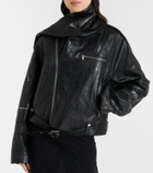 Rick Owens Scarf Light leather biker jacket