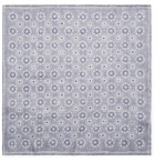 Brunello Cucinelli - Reversible Printed Linen and Cotton-Blend Pocket Square - Men - Gray