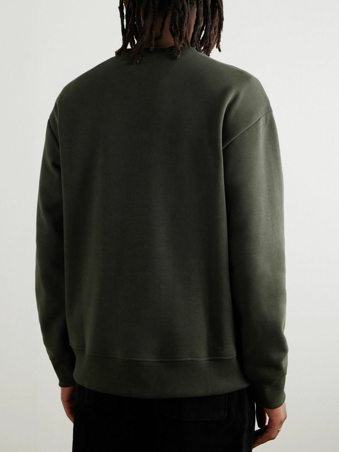 NN07 - Briggs 3504 Logo-Embroidered Organic Cotton-Blend Jersey Sweatshirt - Green