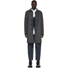 Harris Wharf London Grey Wool Pressed Mouline Mac Coat