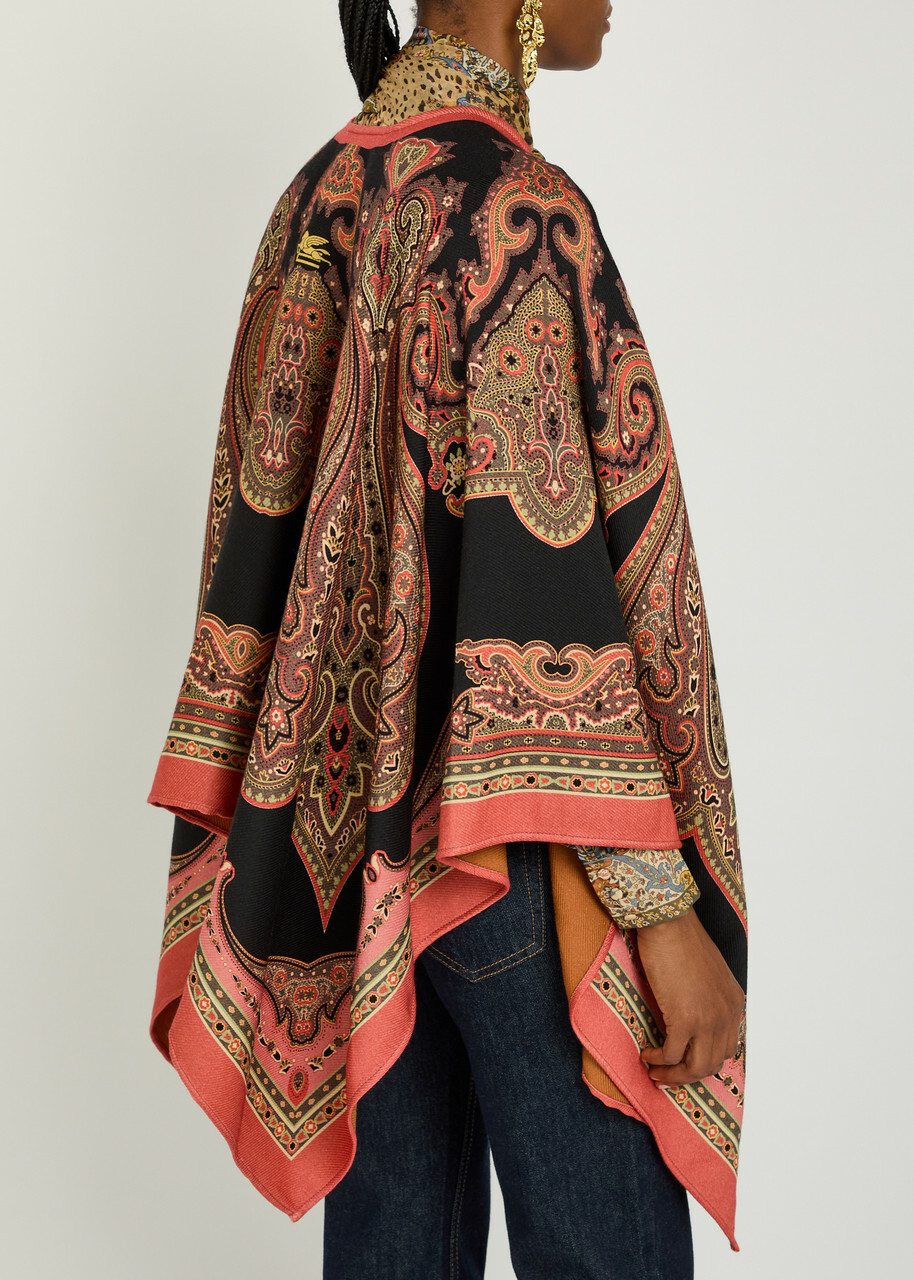 Etro Patterned-jacquard Wool-blend Cape - No Colour - One Size