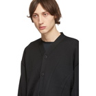 Issey Miyake Men Black Wrinkle Knit Cardigan