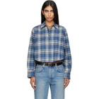 Citizens of Humanity Navy & Off-White Ana Cropped Shirt