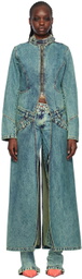 Masha Popova SSENSE Exclusive Blue Denim Coat