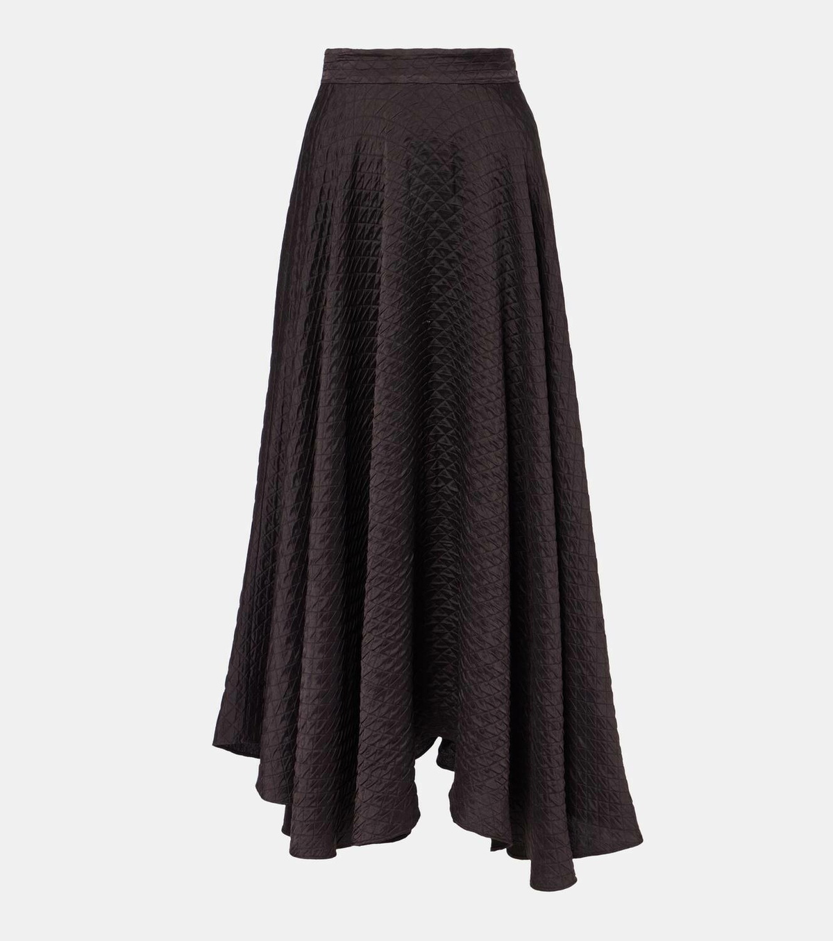 Loro Piana Quilted tie-detail silk maxi skirt