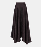 Loro Piana Quilted tie-detail silk maxi skirt