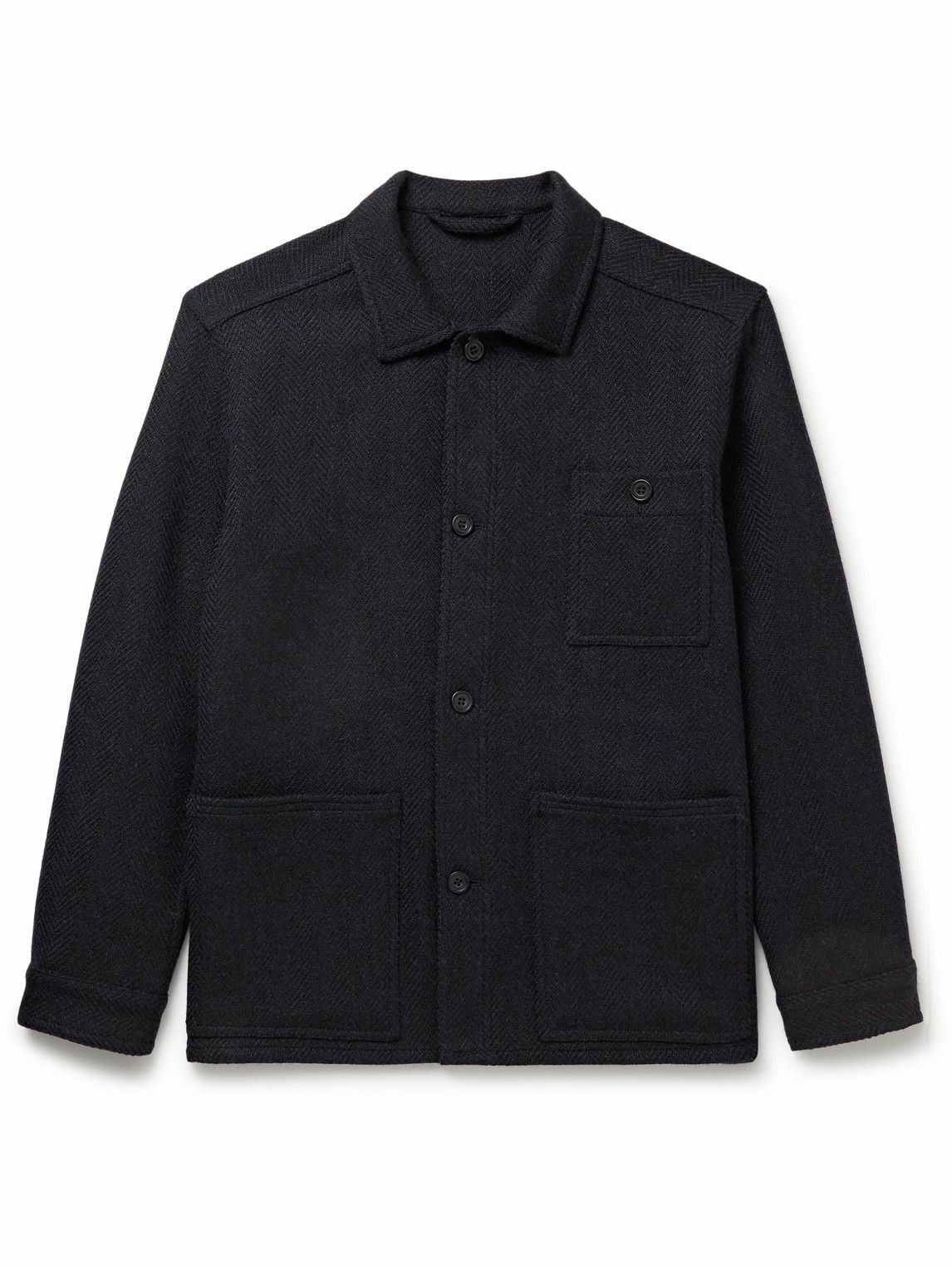 Anderson & Sheppard - Herringbone Wool Jacket - Blue