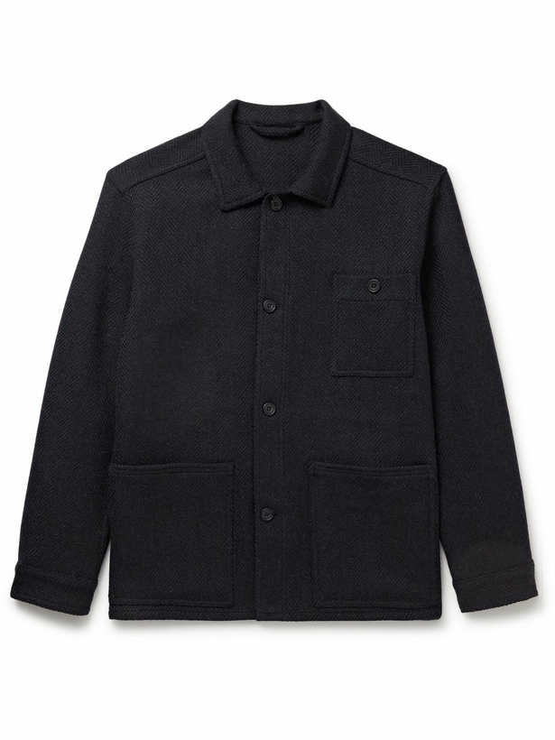 Photo: Anderson & Sheppard - Herringbone Wool Jacket - Blue