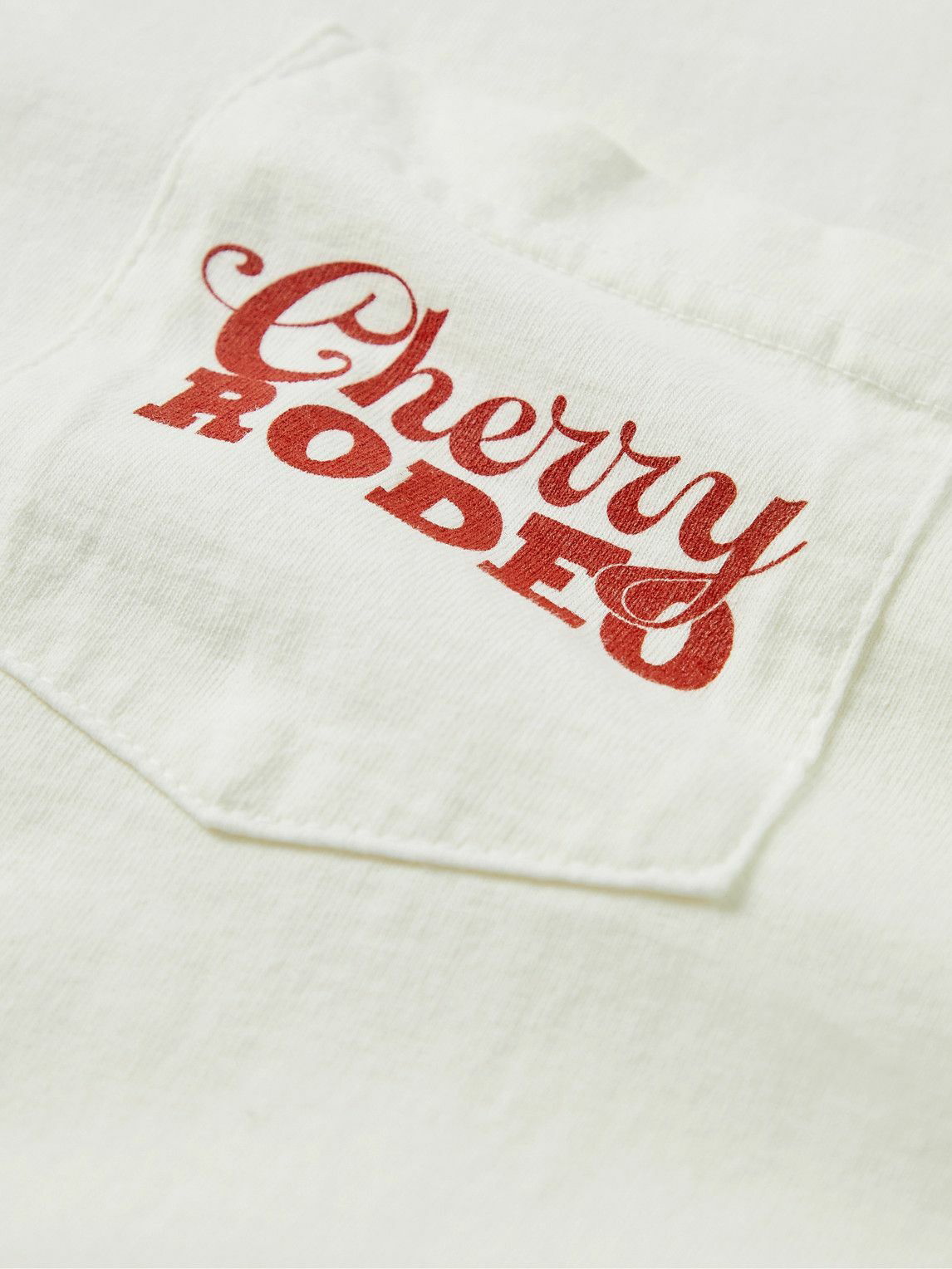 Cherry Los Angeles Baja Fish Stone-Washed Garment-Dyed logo-print Cotton-jersey T-Shirt - Men - Cream T-shirts - S