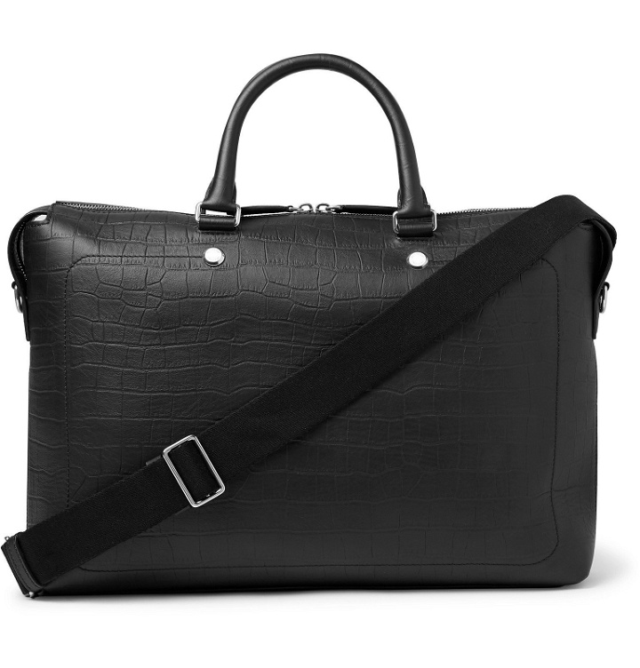 Photo: Mulberry - City Croc-Effect Leather Briefcase - Black