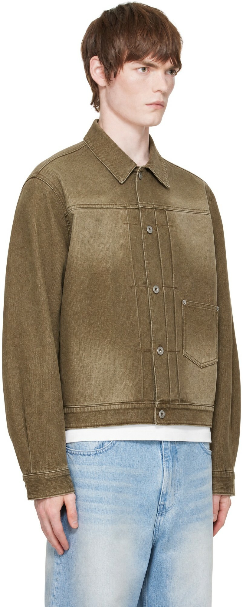 COOR Brown Type 1 Rib Texture Trucker Jacket