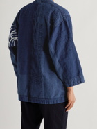 BLUE BLUE JAPAN - Patchwork Indigo-Dyed Linen Jacket - Blue - M