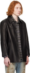 Dunst Black Half Leather Jacket