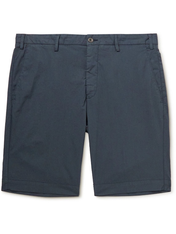 Photo: Lardini - Straight-Leg Cotton-Blend Bermuda Shorts - Blue