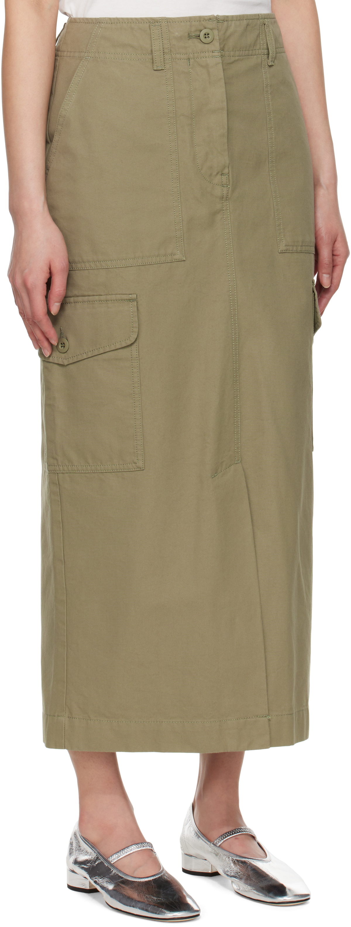 Weekend Max Mara Green Calais Midi Skirt